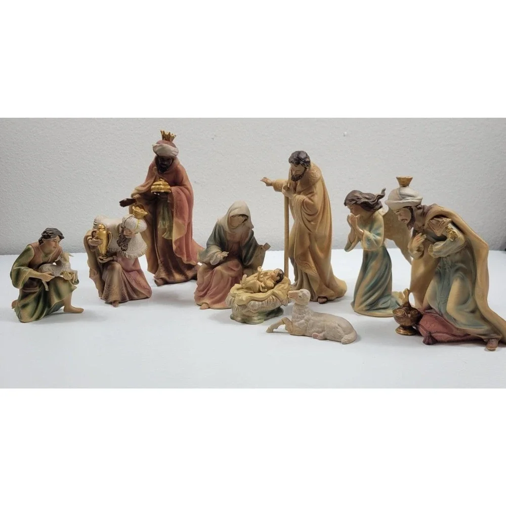 Vintage Member's‎ Mark Sam's Club 10-Piece Nativity Set Hand Painted Christmas